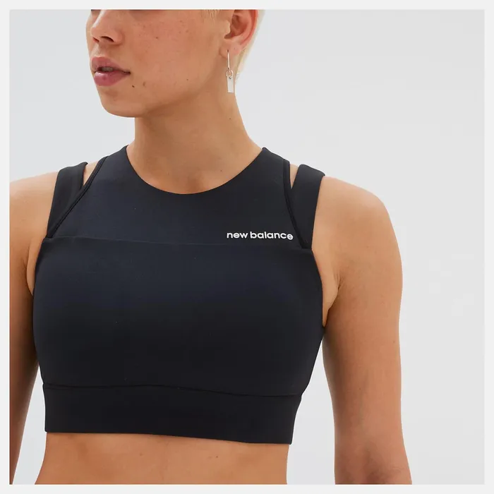 Women Shape Shield Crop Bra Black New Balance Sports Bras