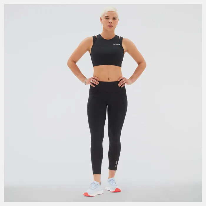 Women Shape Shield Crop Bra Black New Balance Sports Bras
