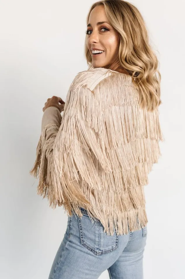 Women Sheridan Fringe Jacket Champagne Baltic Born Outerwear Women Sheridan Fringe Jacket Champagne Baltic Born Outerwear