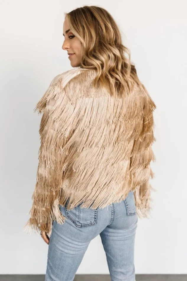 Women Sheridan Fringe Jacket Champagne Baltic Born Outerwear Women Sheridan Fringe Jacket Champagne Baltic Born Outerwear