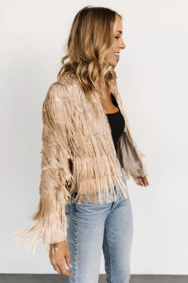 Women Sheridan Fringe Jacket Champagne Baltic Born Outerwear Women Sheridan Fringe Jacket Champagne Baltic Born Outerwear