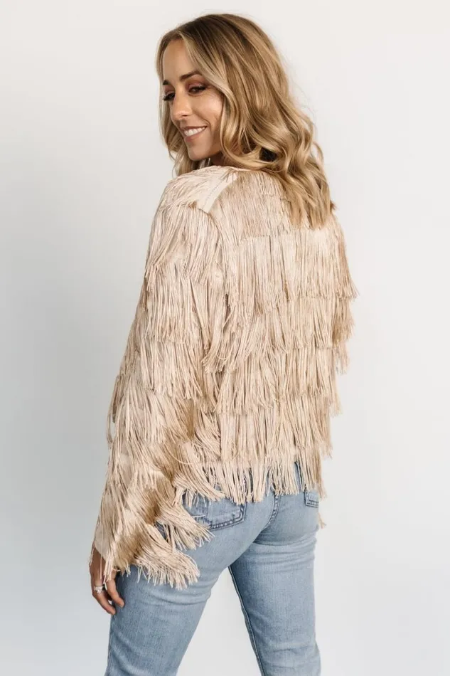 Women Sheridan Fringe Jacket Champagne Baltic Born Outerwear Women Sheridan Fringe Jacket Champagne Baltic Born Outerwear