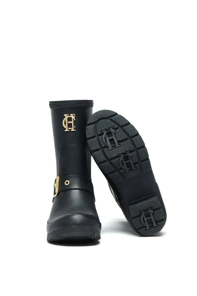 Women Sherpa Lined Chelsea Wellington Matte Black Holland Cooper Wellington Boots