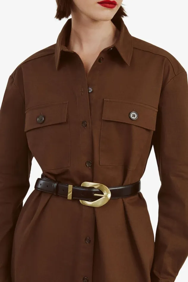 Women Shirts and Blouses Bardot Tybi Cotton Shirt In Chocolate Chocolate Women Shirts and Blouses Bardot Tybi Cotton Shirt In Chocolate Chocolate