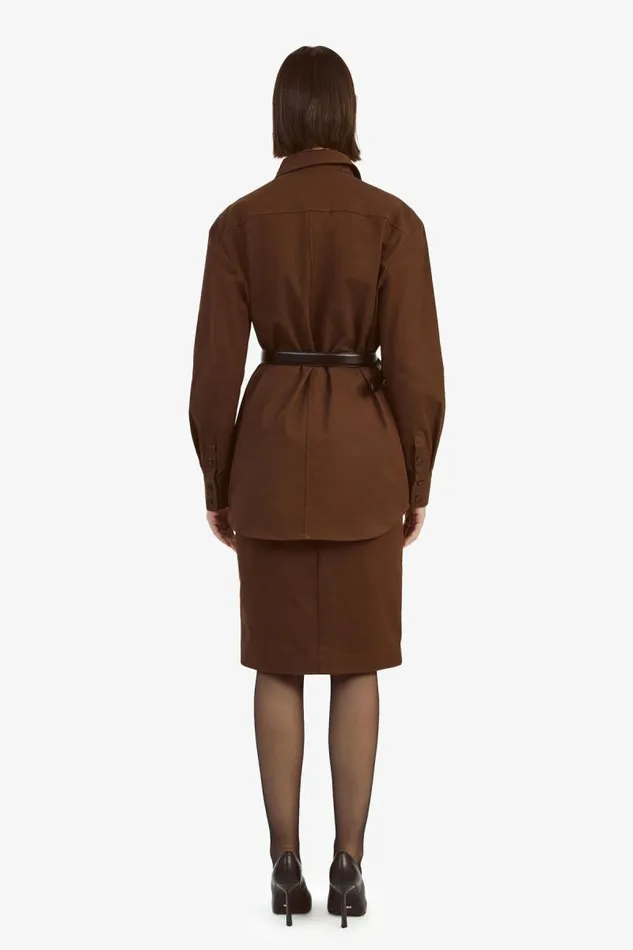Women Shirts and Blouses Bardot Tybi Cotton Shirt In Chocolate Chocolate Women Shirts and Blouses Bardot Tybi Cotton Shirt In Chocolate Chocolate