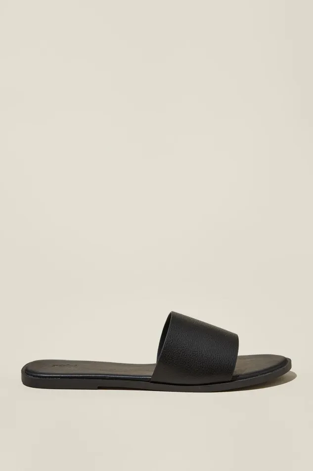 Women Shoes and Slippers Cotton On Sorrento Single Vamp Black Pebbled