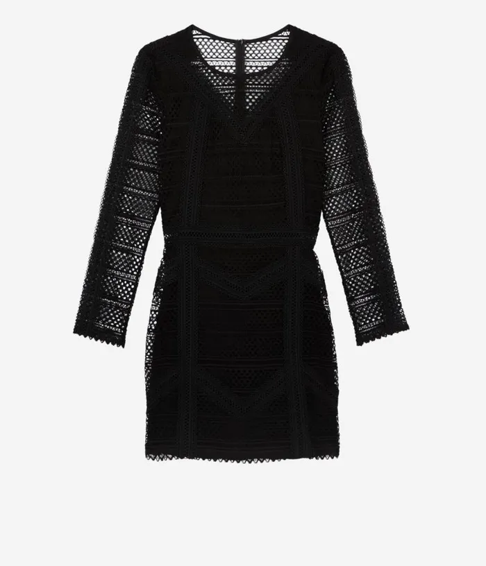 Women Short Black Guipure Dress THE KOOPLES Dresses and Jumpsuits