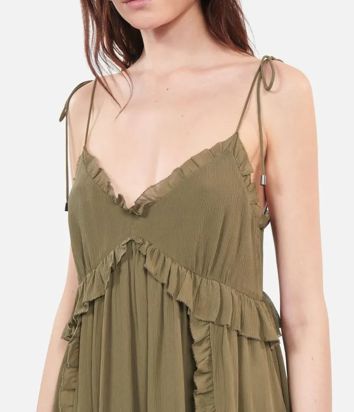 Women Short Khaki Silk Dress THE KOOPLES Dresses and Jumpsuits