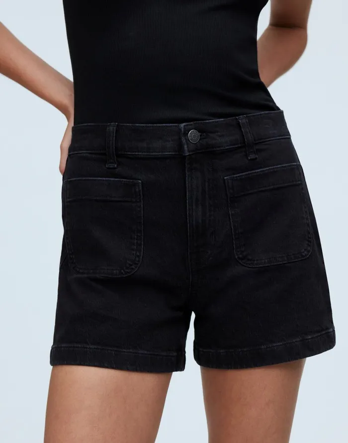 Women Shorts Madewell The Denim Emmett Short Patch Pocket Edition Sendhurst Wash