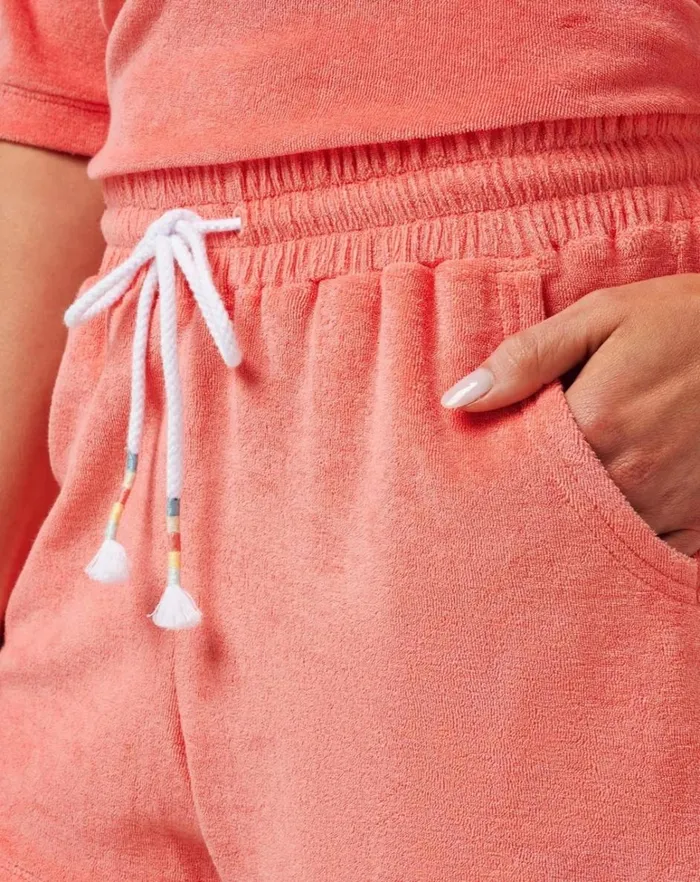 Women Shorts TravisMathew BACK IN THE SUN BABY TERRY SHORT Shell Pink Women Shorts TravisMathew BACK IN THE SUN BABY TERRY SHORT Shell Pink