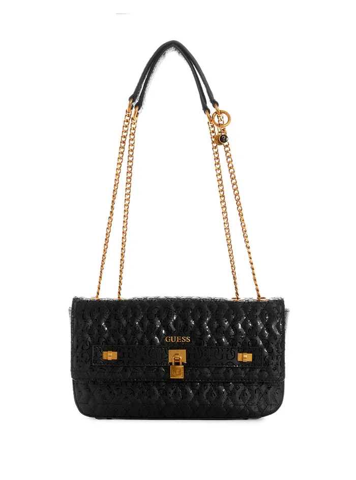 Women Shoulder Bag GUESS Black Isidora Convertible Crossbody Bag