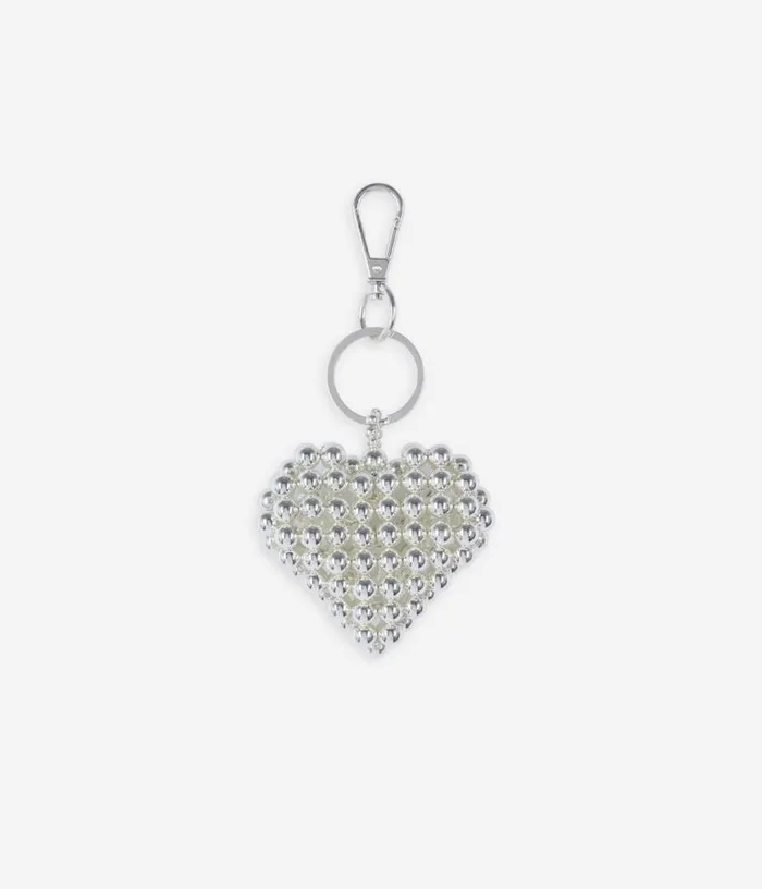 Women Silver Heart Bag Charm THE KOOPLES Bags