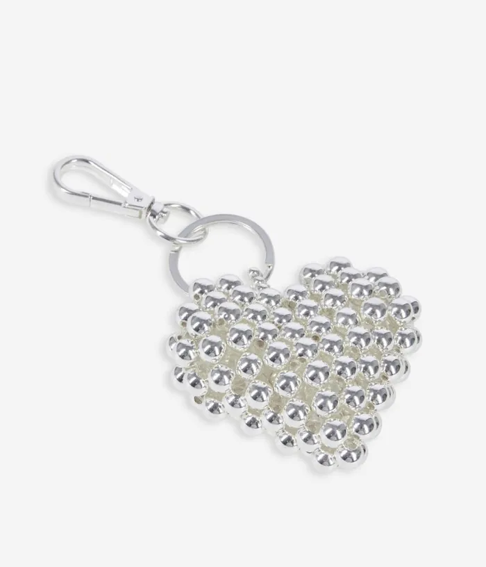 Women Silver Heart Bag Charm THE KOOPLES Bags