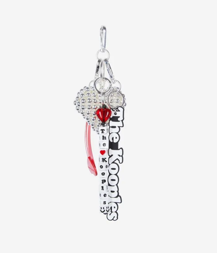 Women Silver Heart Bag Charm THE KOOPLES Bags