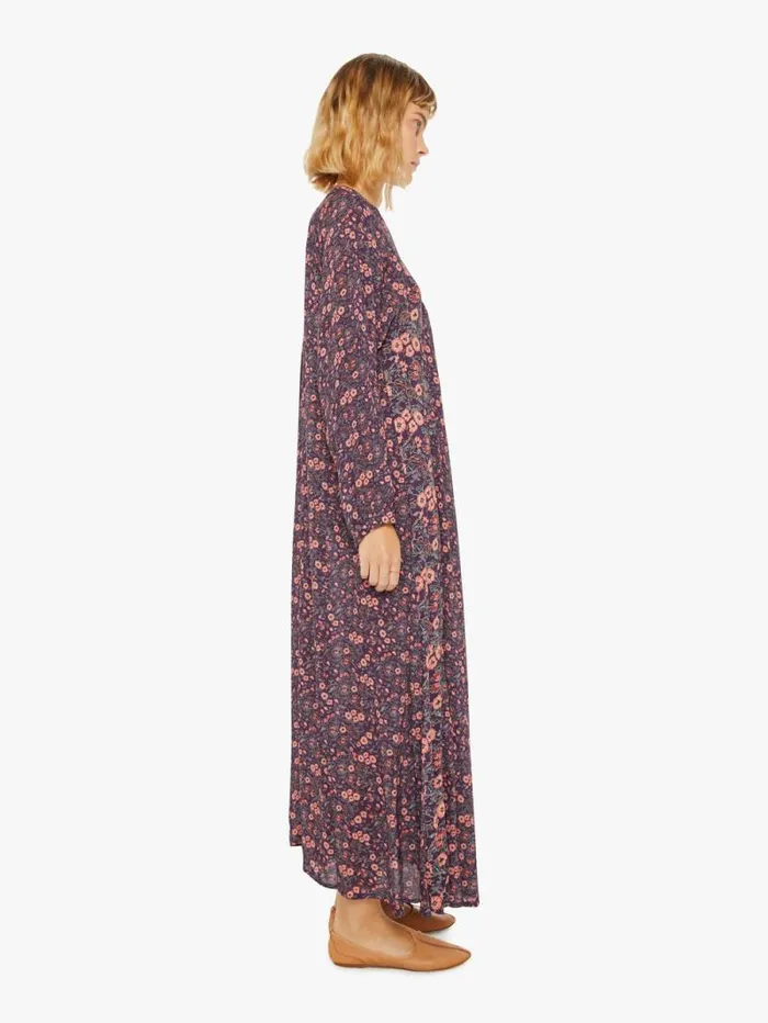 Women Skirts and Dresses Mother Denim Fiore Maxi Petite Fleur Print Aubergine