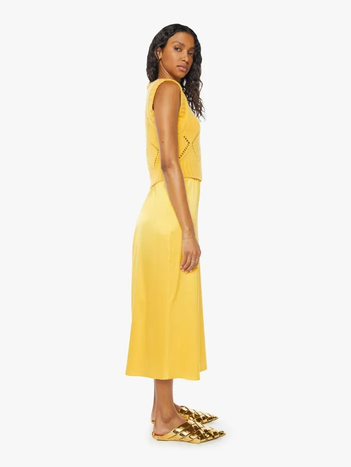 Women Skirts and Dresses Mother Denim Hedy Low Rise Silk Skirt Marzipan