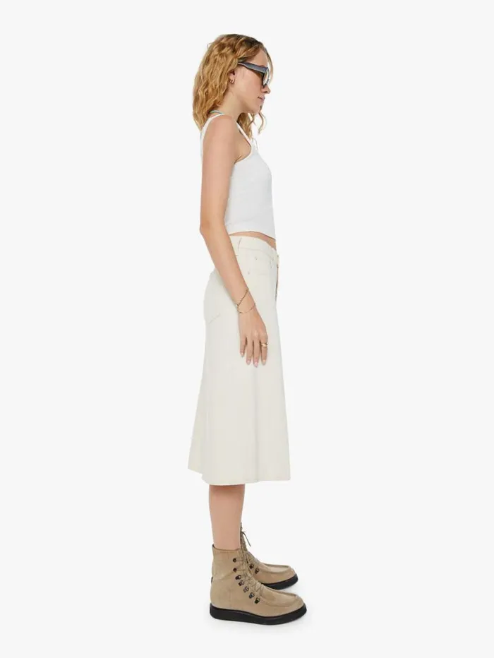 Women Skirts and Dresses Mother Denim The Down Low Spinner Midi White natural