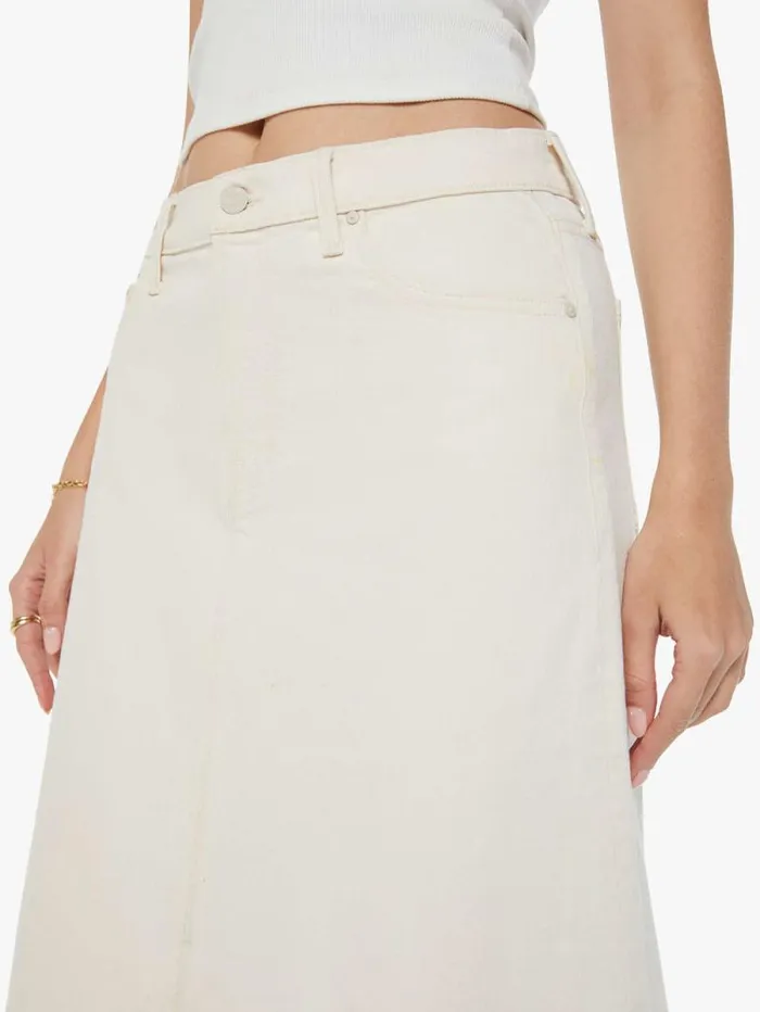 Women Skirts and Dresses Mother Denim The Down Low Spinner Midi White natural