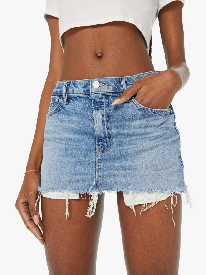Women Skirts and Dresses Mother Denim The Teeny Tiny Mini Blue navy