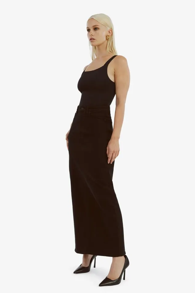 Women Skirts Bardot Evianna Denim Maxi Skirt In Black Black Women Skirts Bardot Evianna Denim Maxi Skirt In Black Black