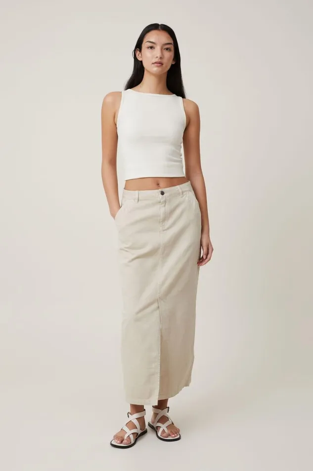 Women Skirts Cotton On Ryder Utility Maxi Skirt Stone