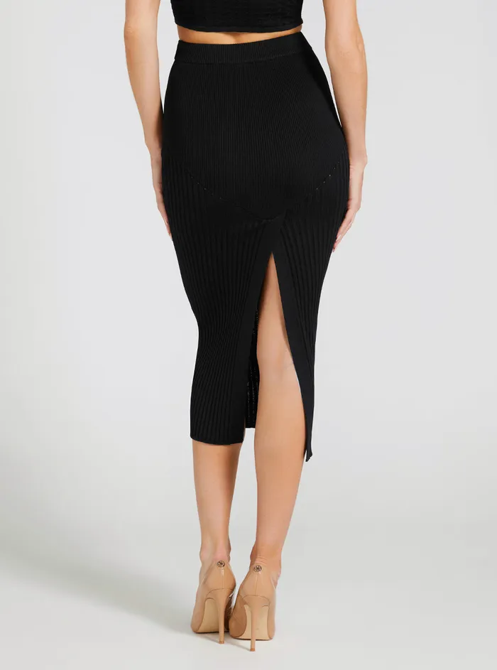 Women Skirts GUESS Black Julie Knit Midi Skirt