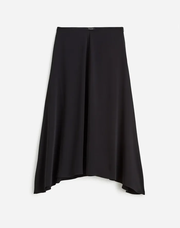 Women Skirts Madewell Asymmetric Midi Skirt True Black