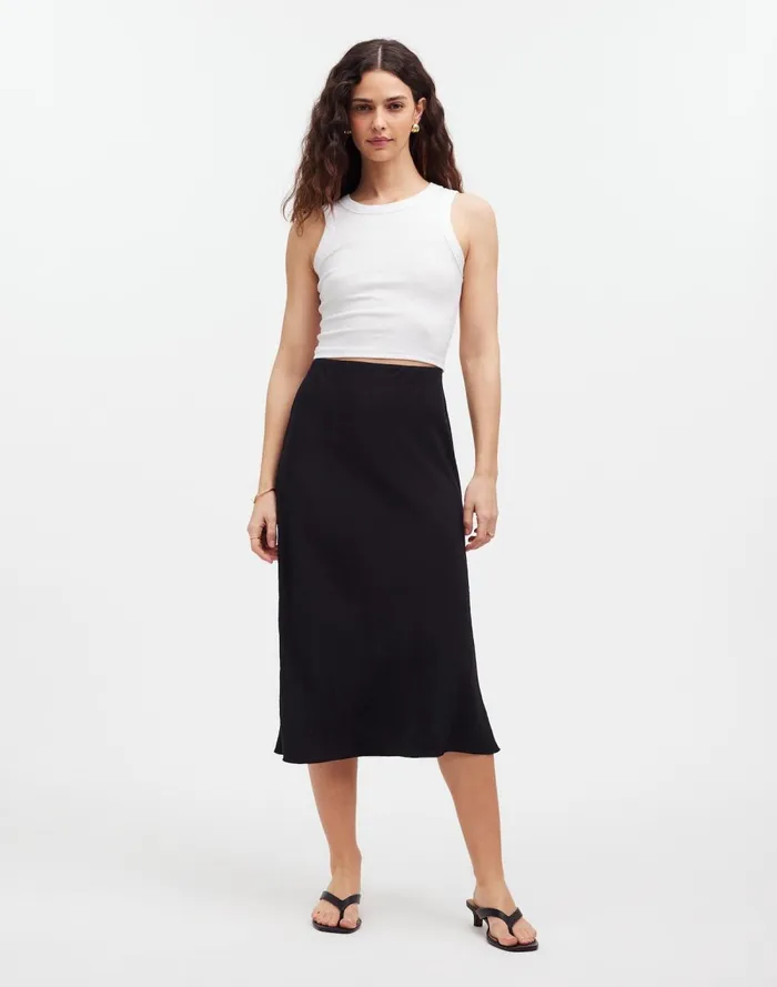 Women Skirts Madewell The Layton Midi Slip Skirt True Black