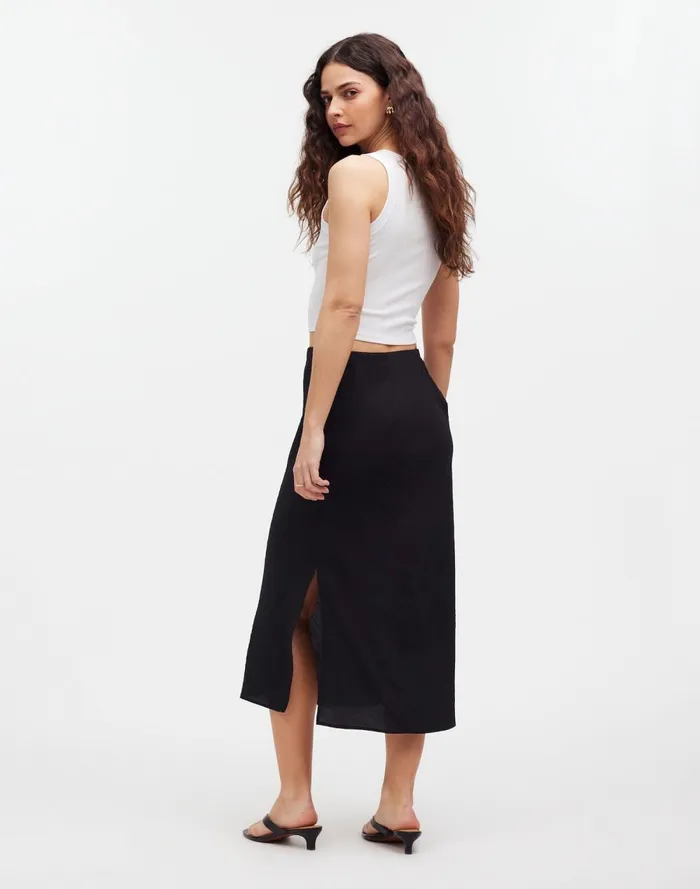 Women Skirts Madewell The Layton Midi Slip Skirt True Black