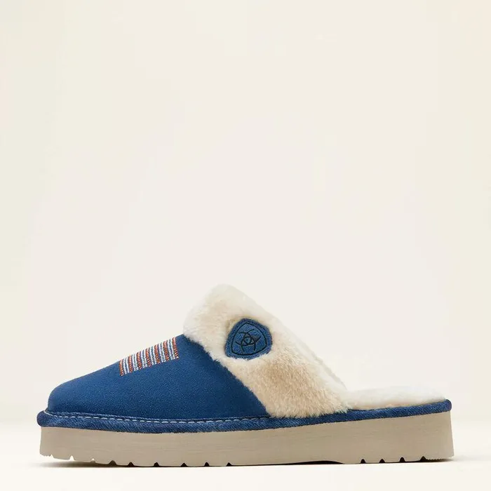 Women Slippers Ariat Jackie Square Toe Stack Slipper Blue Women Slippers Ariat Jackie Square Toe Stack Slipper Blue