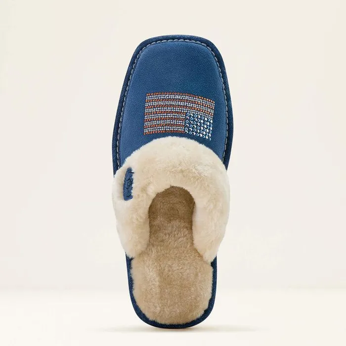 Women Slippers Ariat Jackie Square Toe Stack Slipper Blue Women Slippers Ariat Jackie Square Toe Stack Slipper Blue