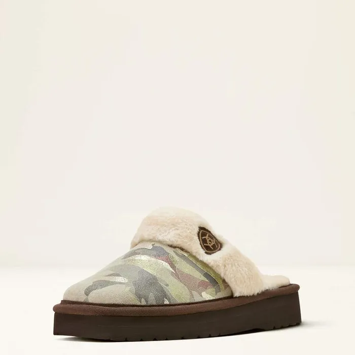 Women Slippers Ariat Jackie Square Toe Stack Slipper Green