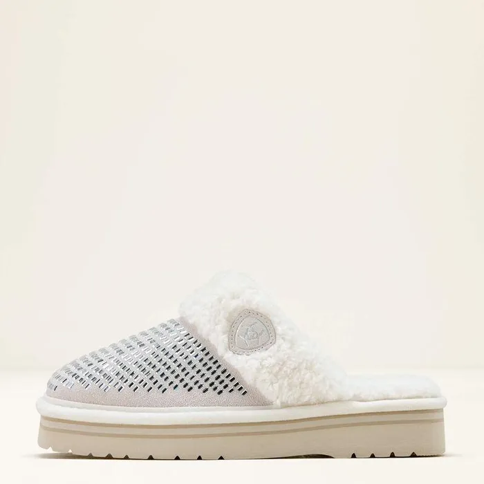 Women Slippers Ariat Jackie Square Toe Stack Slipper White Women Slippers Ariat Jackie Square Toe Stack Slipper White
