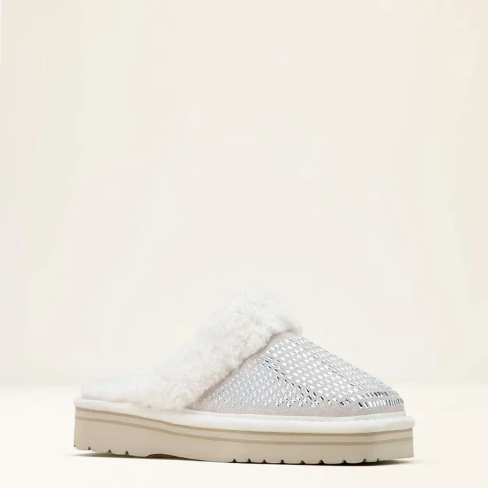Women Slippers Ariat Jackie Square Toe Stack Slipper White Women Slippers Ariat Jackie Square Toe Stack Slipper White