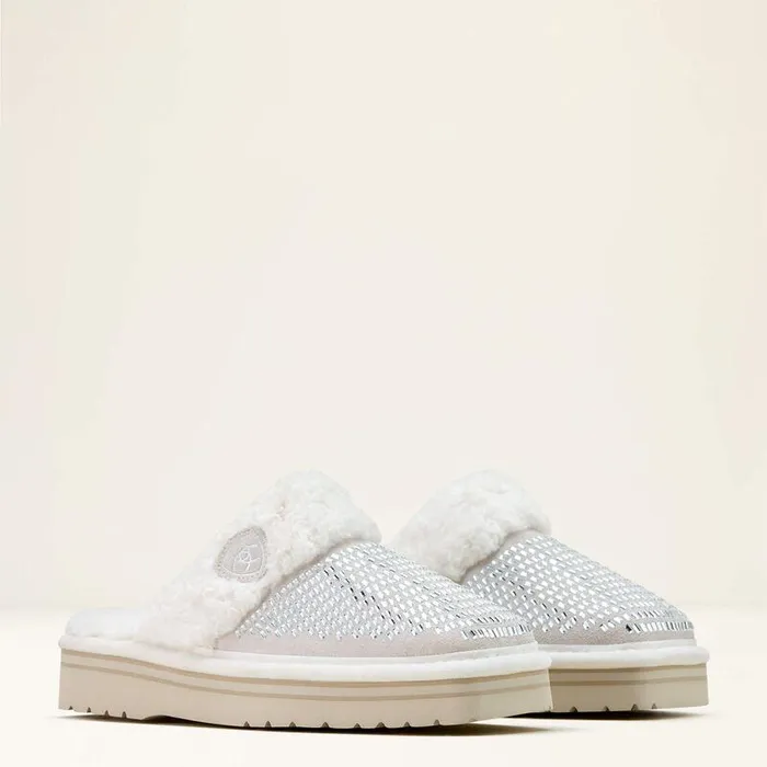 Women Slippers Ariat Jackie Square Toe Stack Slipper White Women Slippers Ariat Jackie Square Toe Stack Slipper White