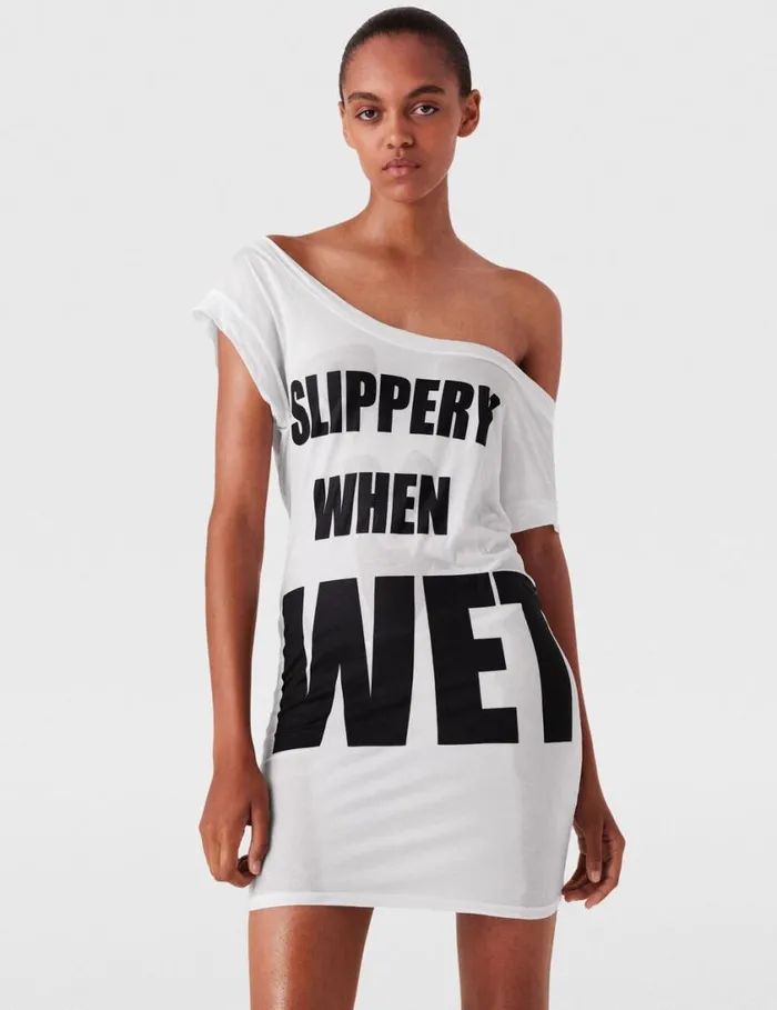 Women Slippery When Wet Dress Black And White Stella McCartney Dresses