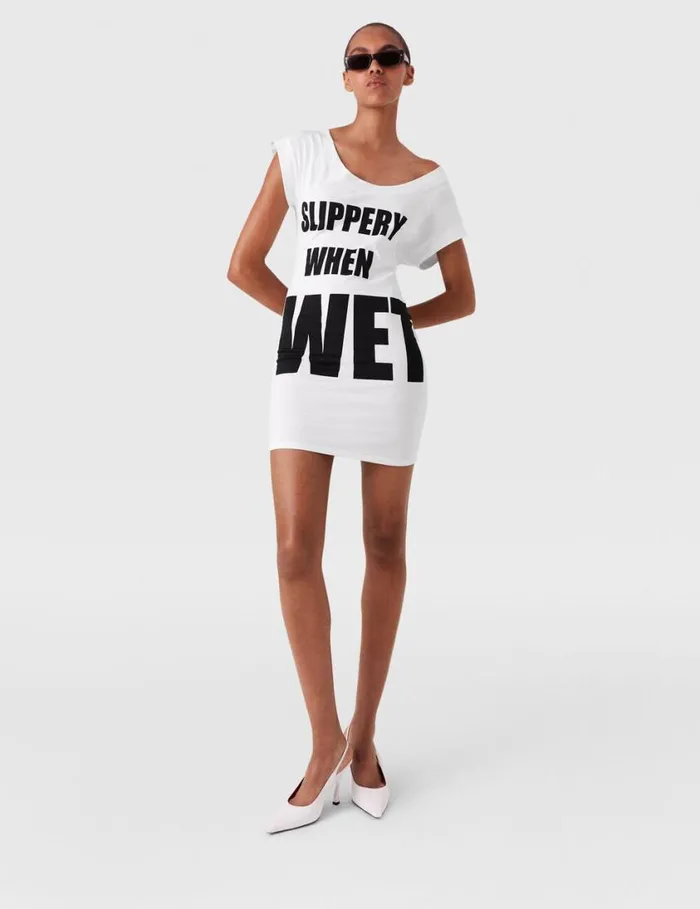 Women Slippery When Wet Dress Black And White Stella McCartney Dresses