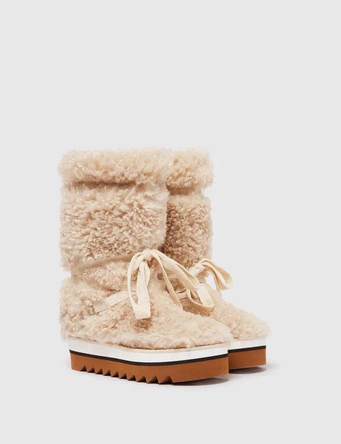 Women SneakElyse Plush Teddy Snow Boots Lavender Stella McCartney Boots Women SneakElyse Plush Teddy Snow Boots Lavender Stella McCartney Boots