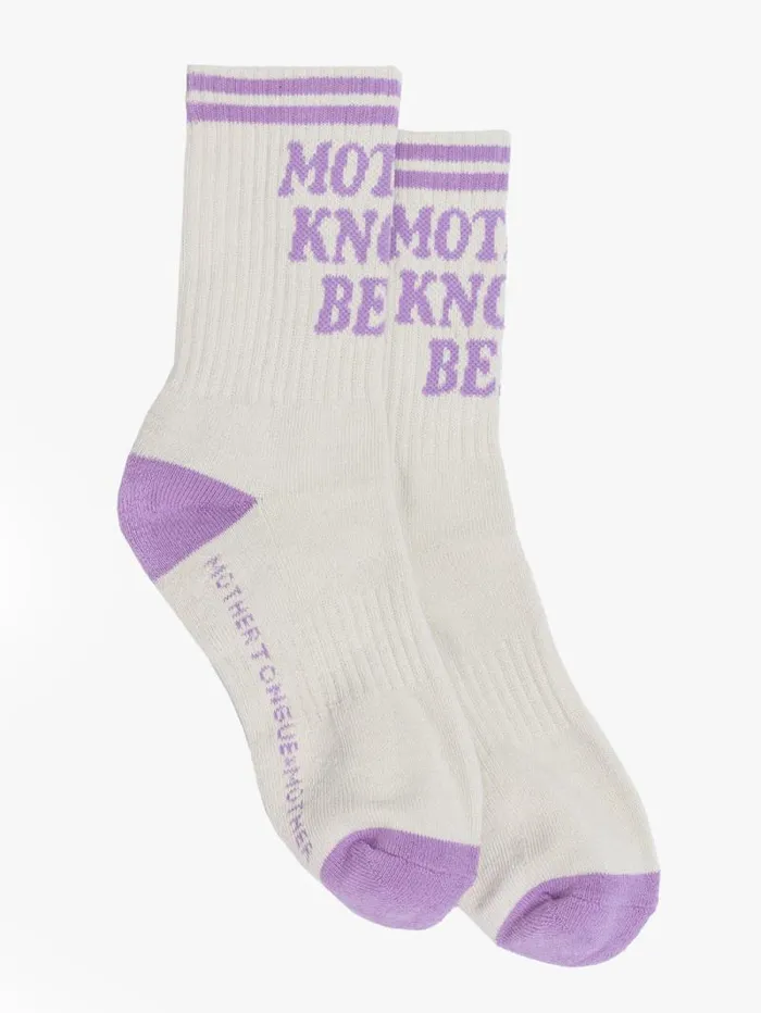 Women Socks Mother Denim Baby Steps Purple lightpastel