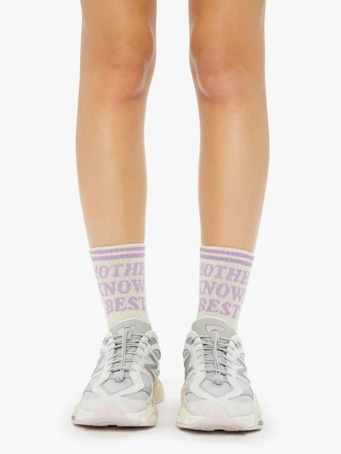 Women Socks Mother Denim Baby Steps Purple lightpastel