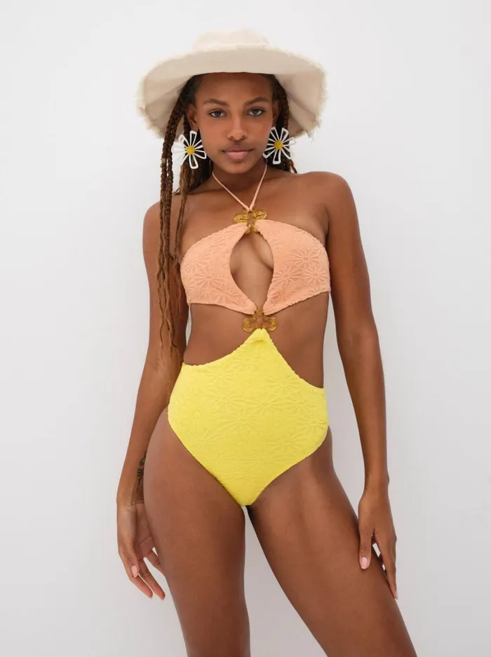 Women Sonny One Piece Yellow For Love and Lemons Swim Women Sonny One Piece Yellow For Love and Lemons Swim