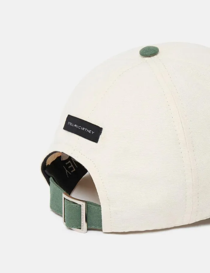 Women SOS Embroidered Baseball Cap Ivorygreen Stella McCartney Hats And Scarves