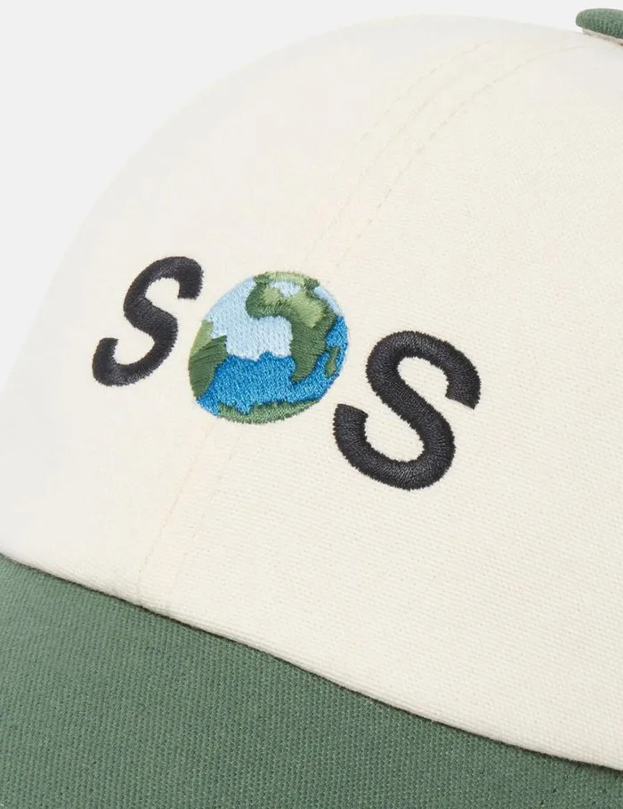 Women SOS Embroidered Baseball Cap Ivorygreen Stella McCartney Hats And Scarves