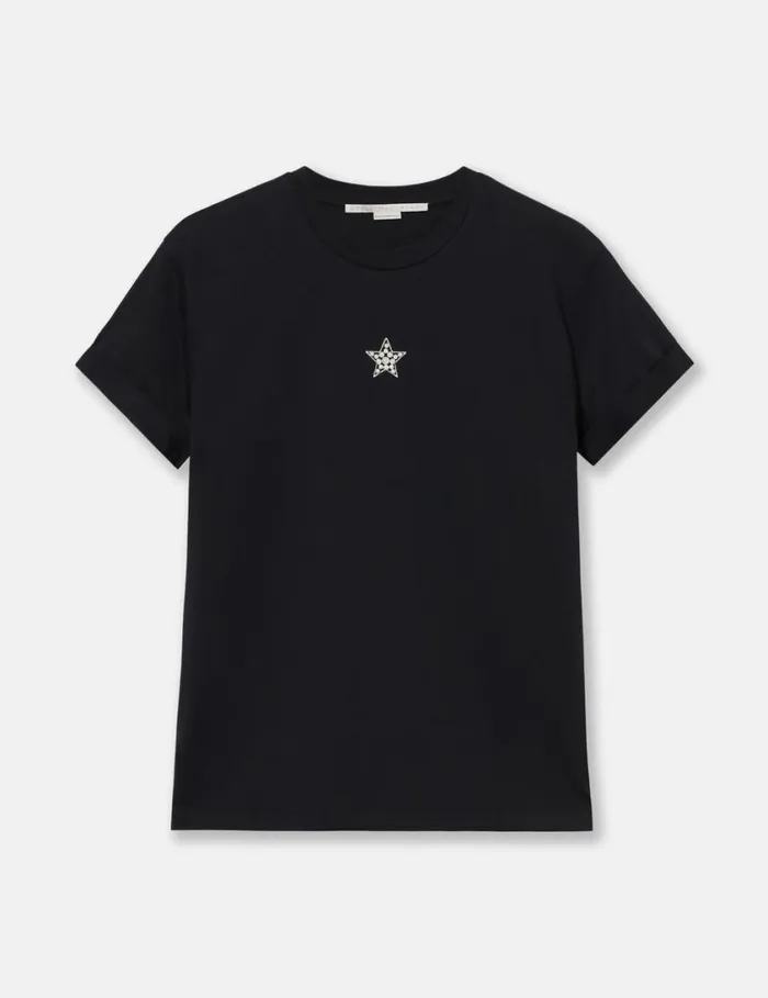 Women Star Boxy TShirt Black Stella McCartney Sweatshirts And TShirts