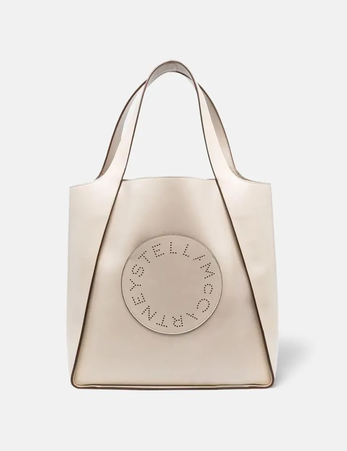 Women Stella Logo Square Tote Bag Pure White Stella McCartney Tote Bags