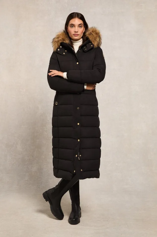 Women Stoneleigh Longline Coat Black Holland Cooper Coats