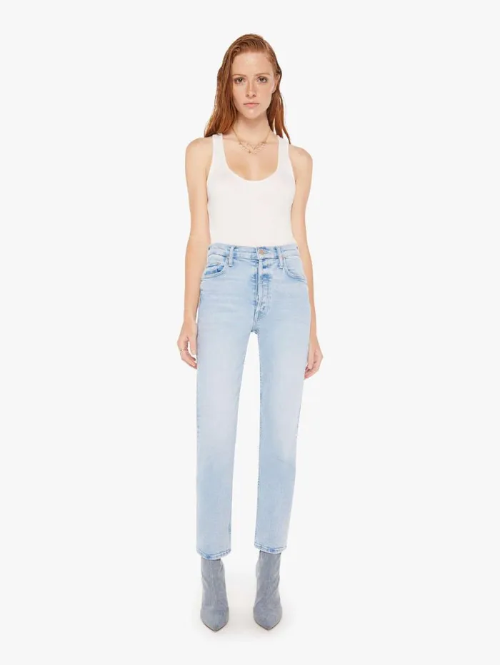 Women Straight Mother Denim The Tomcat Flood Blue lightpastel