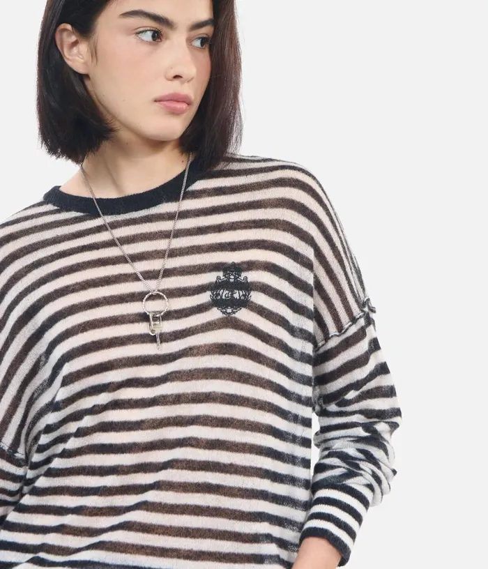 Women Striped Mohair And Wool Sweater THE KOOPLES Sweaters