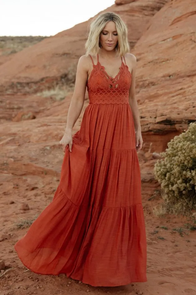 Women Summerlin Lace Top Maxi Dress Rust Baltic Born Maxi Dresses Women Summerlin Lace Top Maxi Dress Rust Baltic Born Maxi Dresses