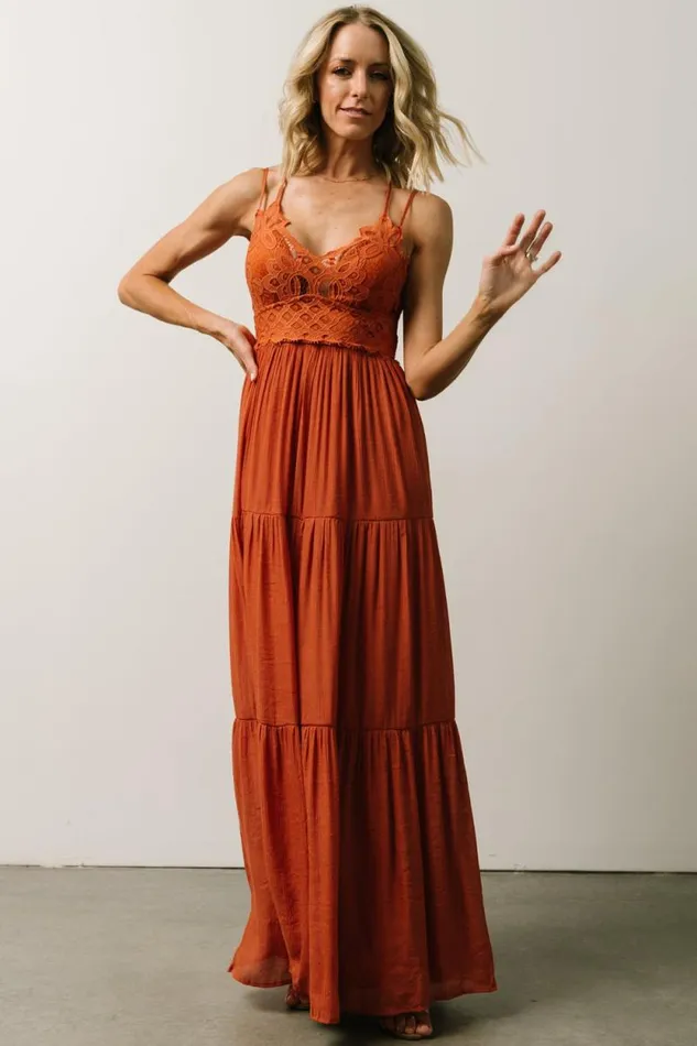 Women Summerlin Lace Top Maxi Dress Rust Baltic Born Maxi Dresses Women Summerlin Lace Top Maxi Dress Rust Baltic Born Maxi Dresses
